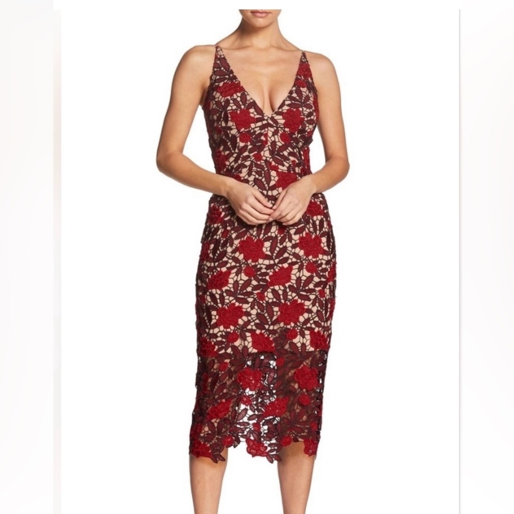 Floral Lace Midi Dress